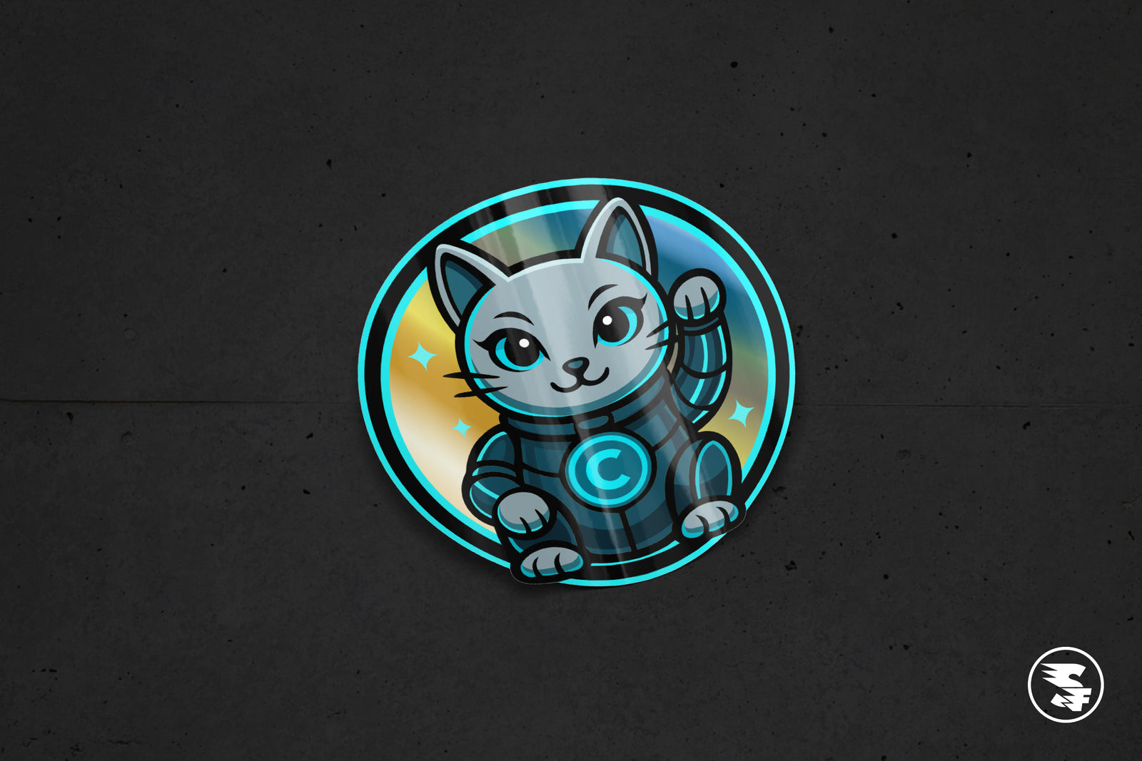 Clawesome Gaming Rainbow Chrome Circle Sticker 2-Inch