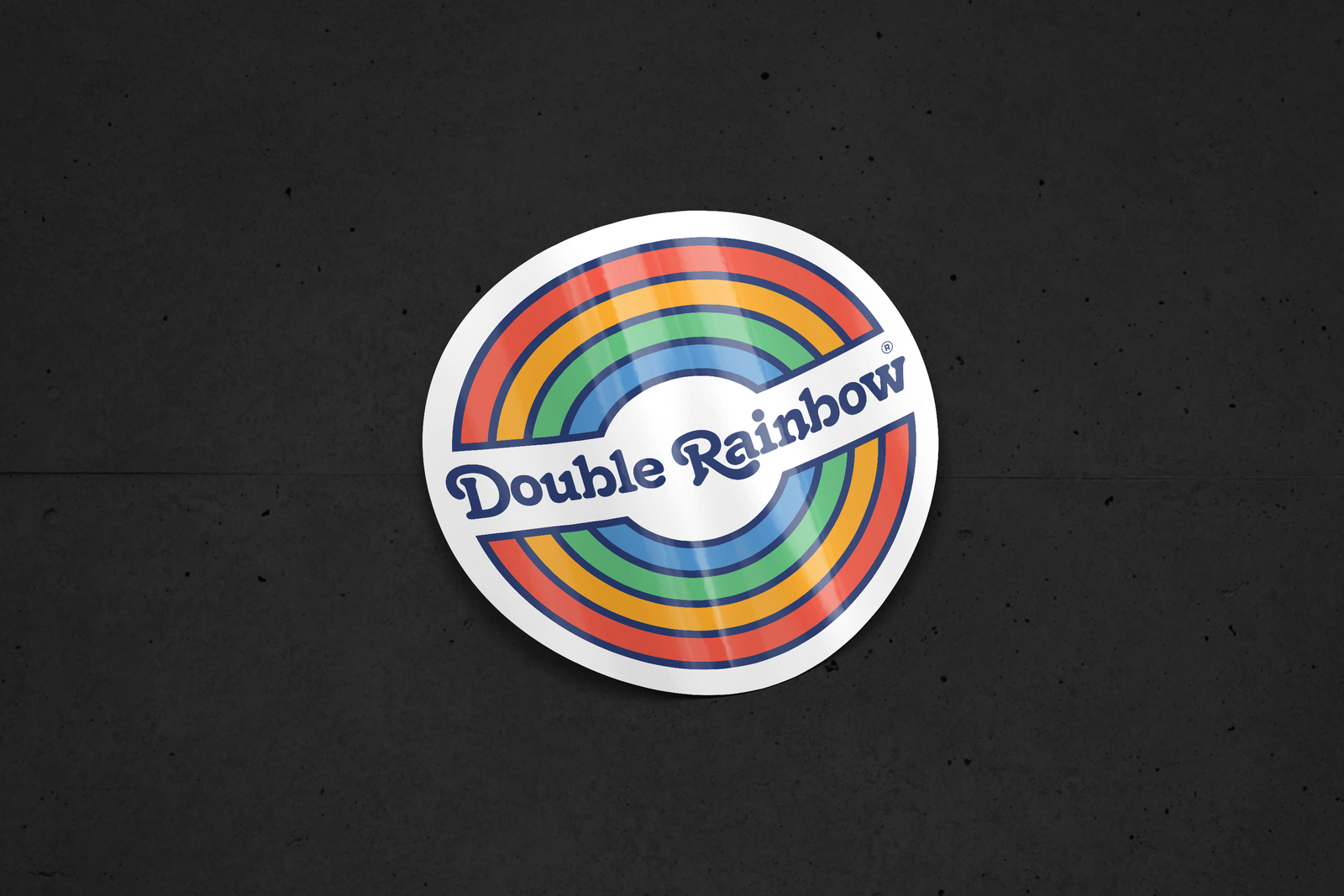 DOUBLE RAINBOW ICE CREAM CIRCLE STICKERS GLOSS 21.37-INCHES